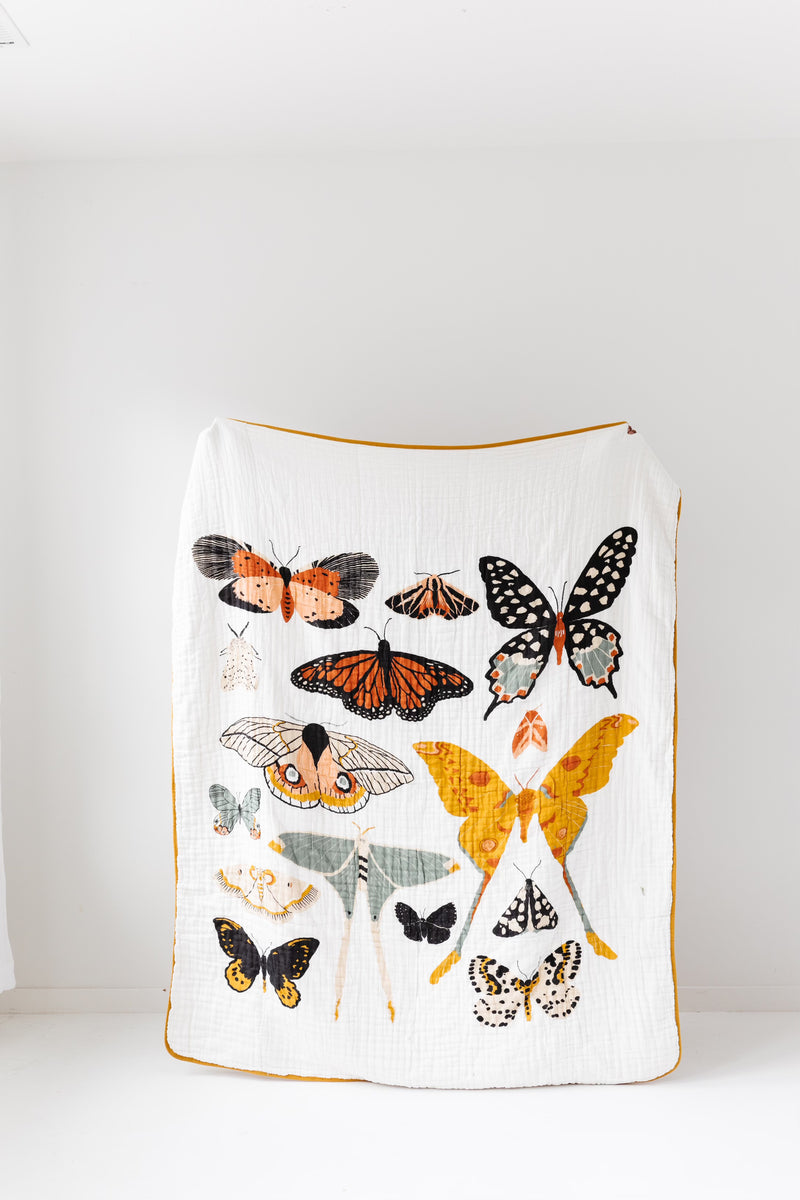 Large Butterfly Collector Throw Blanket Clementine Kids